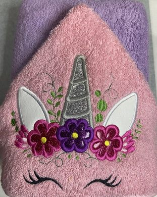 Sparkle Surprise Unicorn Crown Hooded Towel